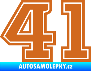 Samolepka Startovní číslo 41 typ 5 oříšková