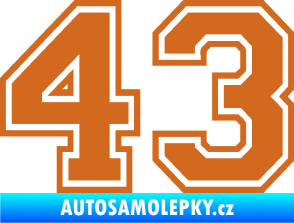 Samolepka Startovní číslo 43 typ 4 oříšková