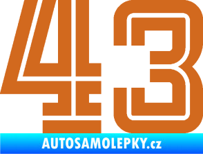 Samolepka Startovní číslo 43 typ 7 oříšková