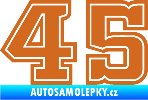 Samolepka Startovní číslo 45 typ 5 oříšková
