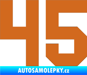 Samolepka Startovní číslo 45 oříšková