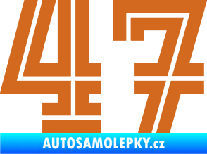 Samolepka Startovní číslo 47 typ 7 oříšková