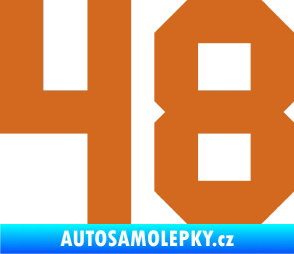 Samolepka Startovní číslo 48 oříšková
