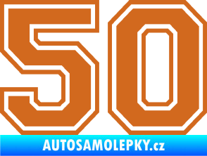 Samolepka Startovní číslo 50 typ 4 oříšková