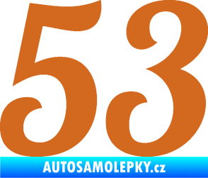 Samolepka Startovní číslo 53 typ 3 oříšková