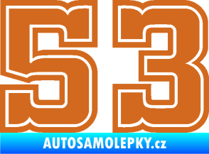 Samolepka Startovní číslo 53 typ 5 oříšková