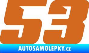 Samolepka Startovní číslo 53 typ 6 oříšková