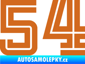 Samolepka Startovní číslo 54 typ 7 oříšková
