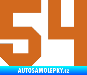 Samolepka Startovní číslo 54 oříšková