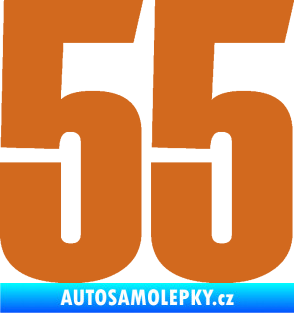 Samolepka Startovní číslo 55 typ 2   oříšková