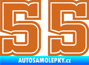 Samolepka Startovní číslo 55 typ 5 oříšková