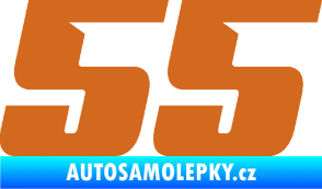 Samolepka Startovní číslo 55 typ 6 oříšková