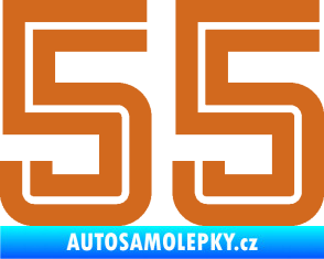 Samolepka Startovní číslo 55 typ 7 oříšková