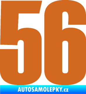 Samolepka Startovní číslo 56 typ 2   oříšková