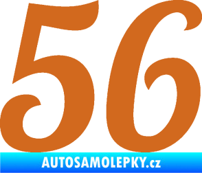 Samolepka Startovní číslo 56 typ 3 oříšková