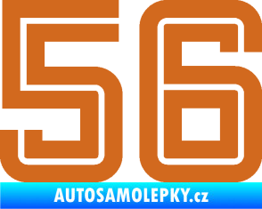 Samolepka Startovní číslo 56 typ 7 oříšková
