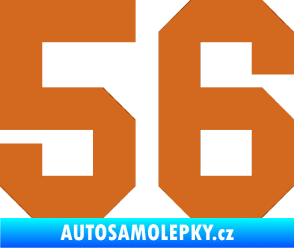Samolepka Startovní číslo 56 oříšková