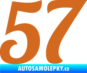 Samolepka Startovní číslo 57 typ 3 oříšková