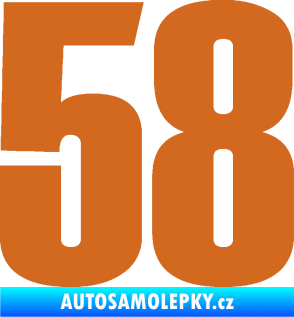 Samolepka Startovní číslo 58 typ 2    oříšková