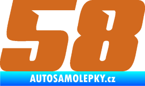 Samolepka Startovní číslo 58 typ 6 oříšková
