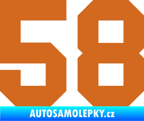 Samolepka Startovní číslo 58 oříšková