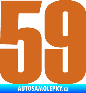 Samolepka Startovní číslo 59 typ 2    oříšková