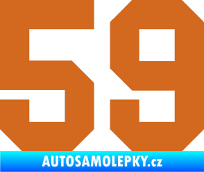 Samolepka Startovní číslo 59 oříšková