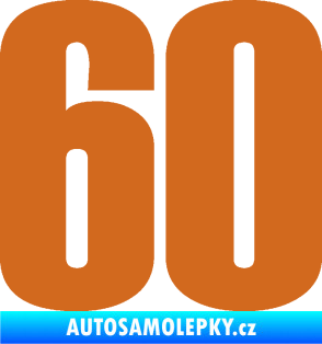 Samolepka Startovní číslo 60 typ 2     oříšková
