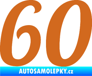 Samolepka Startovní číslo 60 typ 3 oříšková