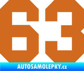 Samolepka Startovní číslo 63 oříšková