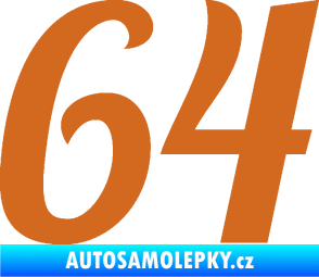 Samolepka Startovní číslo 64 typ 3 oříšková