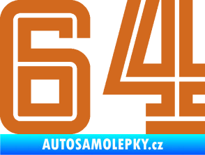 Samolepka Startovní číslo 64 typ 7 oříšková