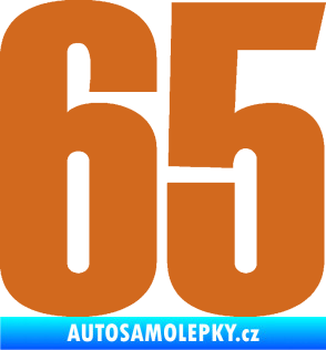 Samolepka Startovní číslo 65 typ 2     oříšková