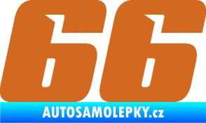 Samolepka Startovní číslo 66 typ 6 oříšková