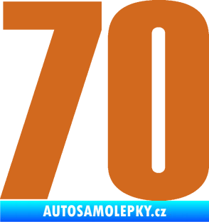 Samolepka Startovní číslo 70 typ 2         oříšková