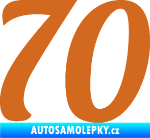 Samolepka Startovní číslo 70 typ 3  oříšková