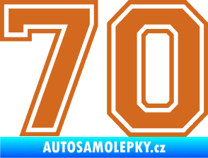 Samolepka Startovní číslo 70 typ 4 oříšková