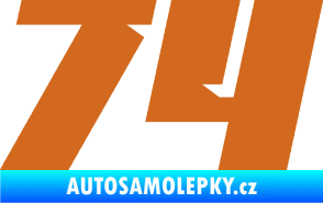 Samolepka Startovní číslo 74 typ 6 oříšková