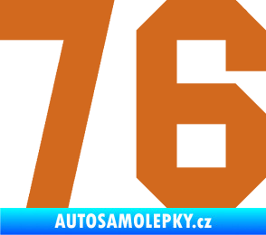 Samolepka Startovní číslo 76 oříšková
