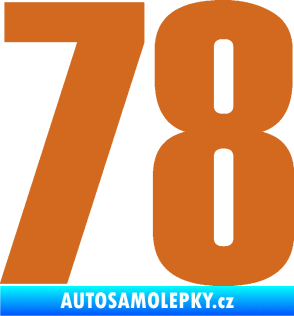Samolepka Startovní číslo 78 typ 2         oříšková