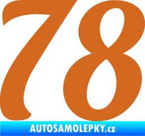 Samolepka Startovní číslo 78 typ 3   oříšková