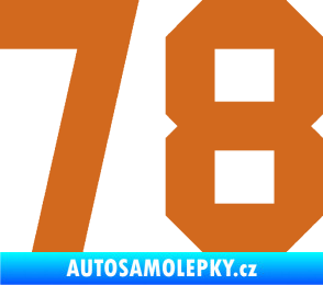 Samolepka Startovní číslo 78 oříšková