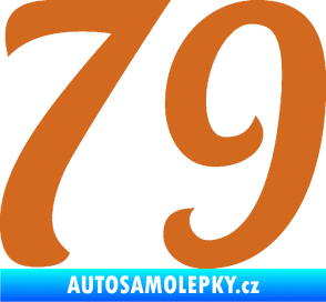 Samolepka Startovní číslo 79 typ 3   oříšková