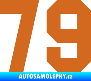 Samolepka Startovní číslo 79 oříšková
