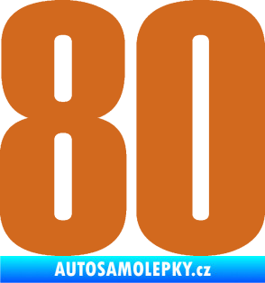 Samolepka Startovní číslo 80 typ 2           oříšková