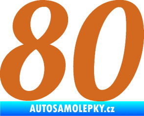 Samolepka Startovní číslo 80 typ 3   oříšková