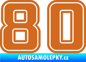 Samolepka Startovní číslo 80 typ 5 oříšková