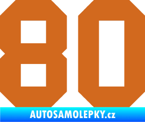 Samolepka Startovní číslo 80 oříšková