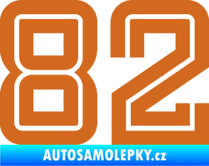 Samolepka Startovní číslo 82 typ 7 oříšková