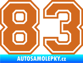 Samolepka Startovní číslo 83 typ 4 oříšková